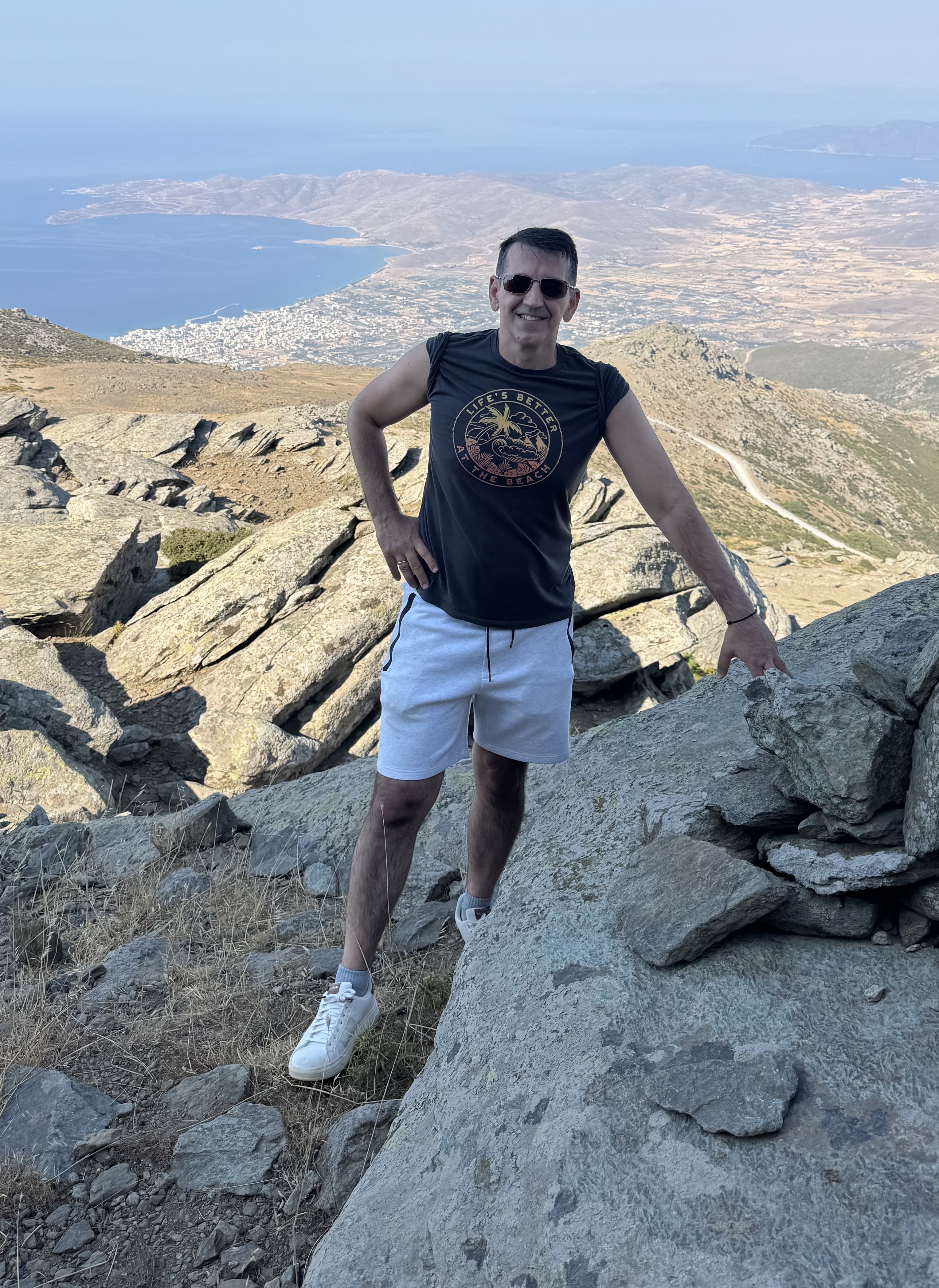 Stavros Mastrogiannis on a mountain above Karystos, Greece